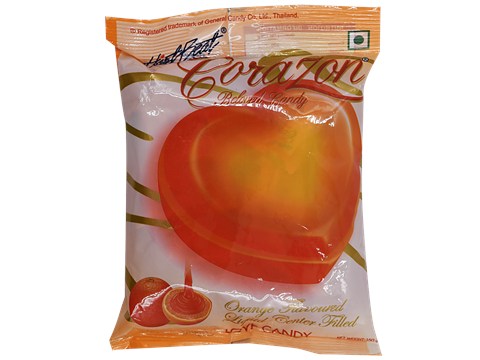 Hart Beat Corazon Belove Candy - Orange Flavoured Liquid Center Filled, 150 g