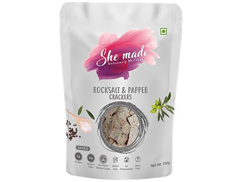 She made Rocksalt & Pepper Crackers - Gluten & Diary Free, No Preservatives, 150 g