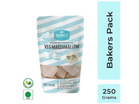 Marshmelts Artisan Marshmallows Veg Marshmallow Bakers Pack - Vanilla Mist Flavour, Rich In Nutritious Soy Protein, 250 g