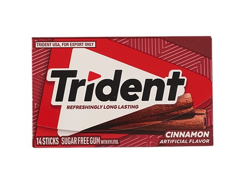 Trident Imported Gum - Sugar Free, Cinnamon Flavor, 14 pcs