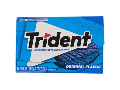 Trident Imported Gum - Sugar Free, Original Flavor, 14 pcs