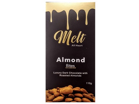 Melt  Almond Bites - Luxury Dark Chocolate With Roasted Almonds, 110 g