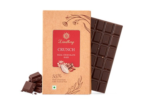 Lindberg Crunch Fruit n Nut Chocolate Bar - 55% Cocoa, 80 g