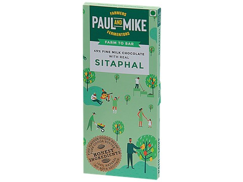 Paul And Mike 49% Fine Milk Chocolate With Sitaphal, 68 g