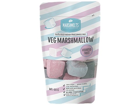 Marshmelts Veg Marshmallow - Assorted Fruit Flavour, 60 g