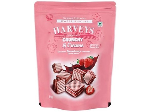 Harveys  Crunchy & Creame Wafer Biscuit - Strawberry, 110 g