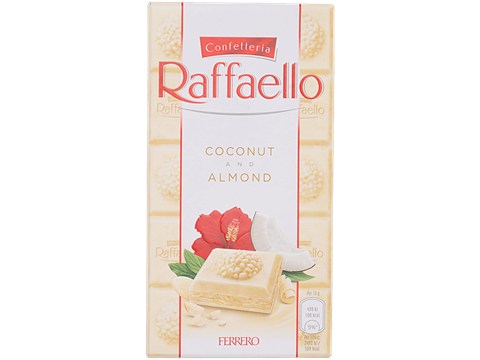 Ferrero Confetteria Raffaello Coconut & Almond White Chocolate Bar, 90 g