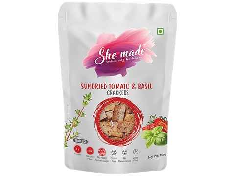 She made Sundried Tomato & Basil Crackers - Gluten & Dairy Free, No Preservatives, 150 g