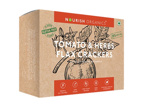 Nourish Organics Tomato & Herbs Flax Crackers, 90 g