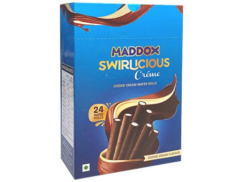 Maddox Swirlicious Creme Cookie Cream Wafer Rolls - Mini, 252 g