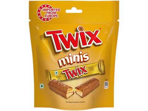 Twix Minis Cookie Caramel Chocolate Pack, 100 g