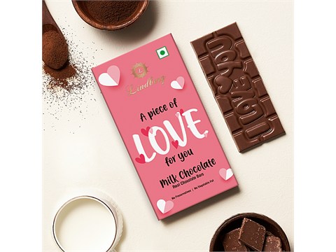 Lindberg I Love You Message Bar - Milk Chocolate, 45 g