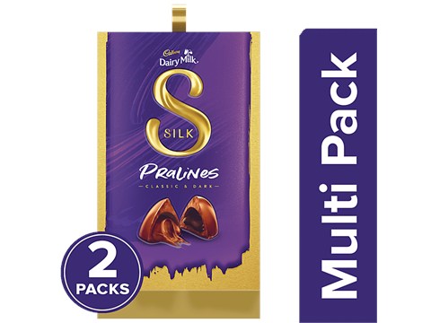 Cadbury Dairy Milk Silk Pralines Classic & Dark Chocolate - Diwali Gift Pack, 2 x 264 g