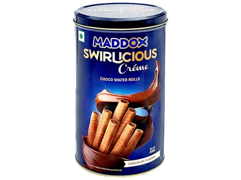 Maddox Swirlicious Creme Chocolate Wafer Rolls, 315 g