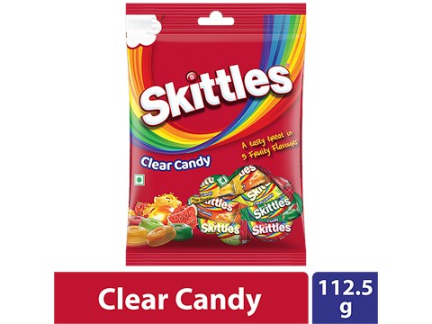 Skittles Clear Candy - Tasty Treat Of 5 Fruity Flavours, 112.5 g