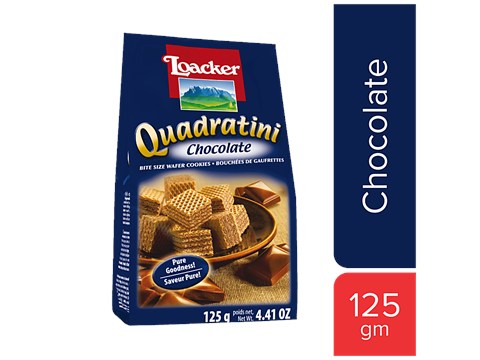 Loacker Quadratini Wafer Cookies - Chocolate, 125 g
