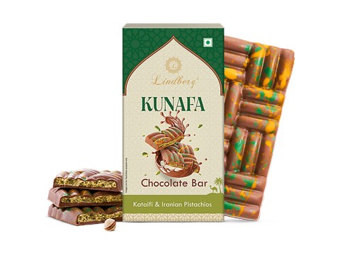 Lindberg Kunafa Chocolate Bar With Kataifi & Iranian Pistachios, 85 g