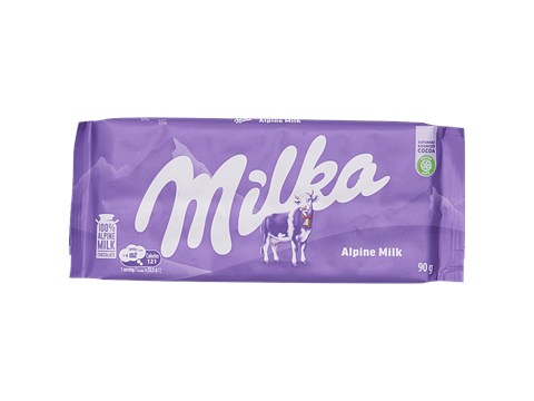 Milka Alpine Milk Chocolate, 90 g