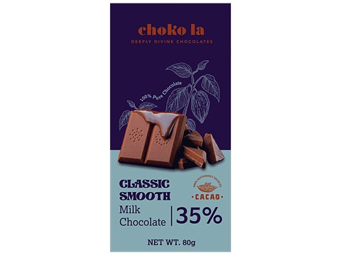 Choko La Classic Smooth 35% Milk Chocolate - With Caramelly Notes, Rich, Creamy, 80 g