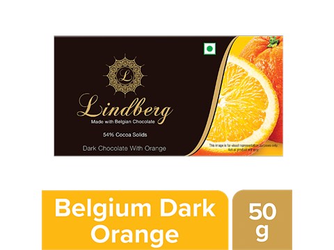 Lindberg Belgian Dark Chocolate - Orange, 54% Cocoa Solids, 50 g