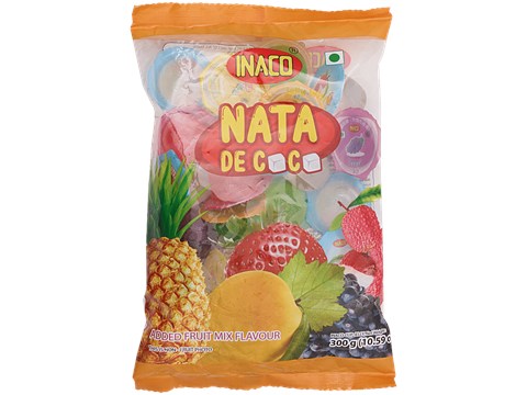 Inaco Nata De Coco - Added Fruit Mix Flavour, 300 g