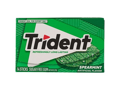 Trident Imported Gum - Sugar Free, Spearment Flavoured, 14 pcs