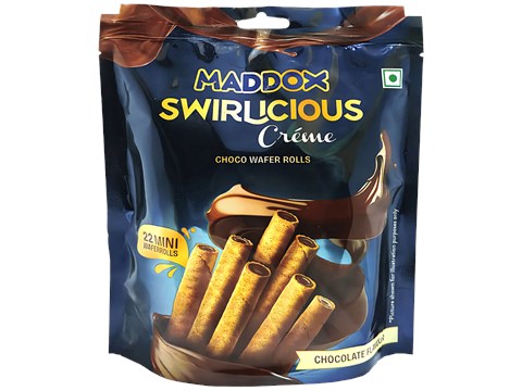 Maddox Swirlicious Creme Chocolate Wafer Rolls - Mini, 135.6 g