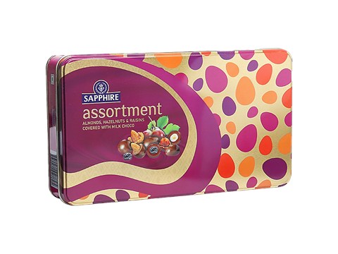 Sapphire  Coated Nuts Coated With Milk Chocolate - Assorted With Almonds. Hazelnuts & Raisins, 175 g