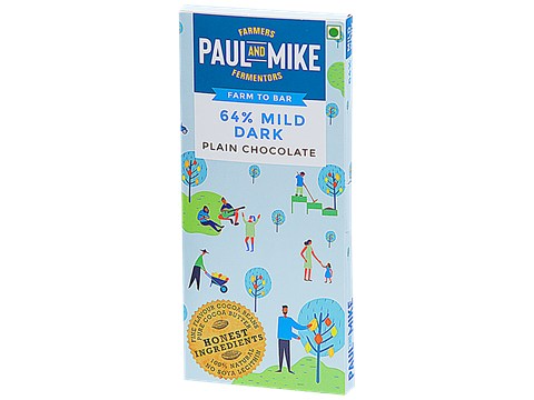 Paul And Mike 64% Mild Dark Plain Chocolate, 68 g