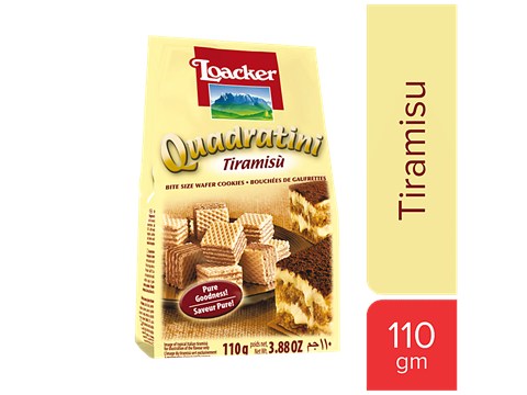 Loacker Quadratini Wafer Cookies - Tiramisu, 110 g