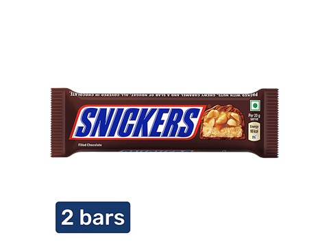 Snickers Peanut Filled Chocolate Bar, 2x40 g