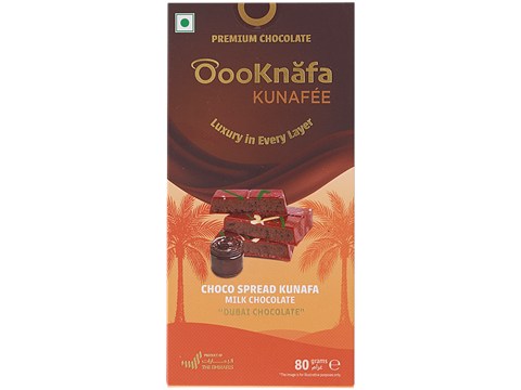 Oooknafa Choco Spread Kunafa Milk Chocolate, 80 g