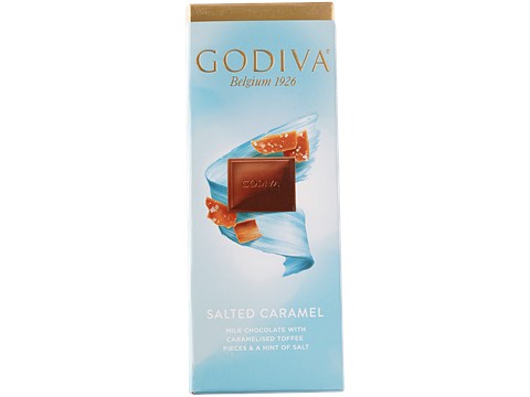 Godiva Salted Caramel Milk Chocolate - With Salted Toffee Pieces, Rich Flavour & Superior Taste, 90 g