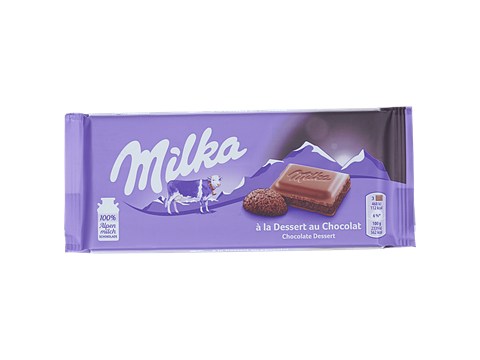 Milka Chocolate Dessert Alpine Milk Chocolate Slab - Creamy & Crunchy, 100 g