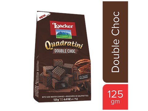 Loacker Quadratini Wafer Cookies - Double Choc, 125 g