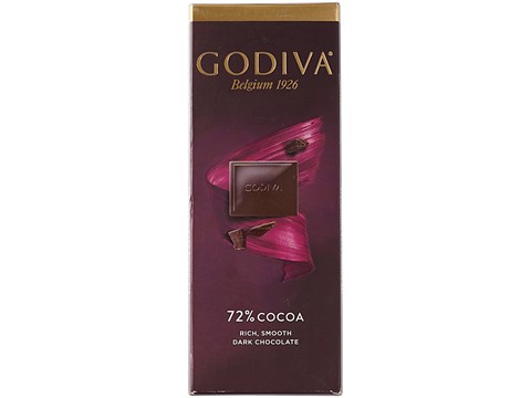 Godiva Dark Chocolate Bar - 72% Cacao, Rich & Smooth, 90 g