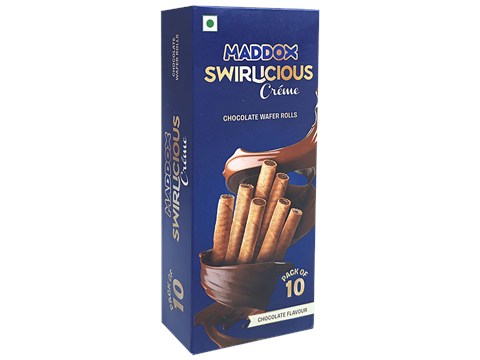 Maddox Swirlicious Creme Chocolate Wafer Rolls, 105 g