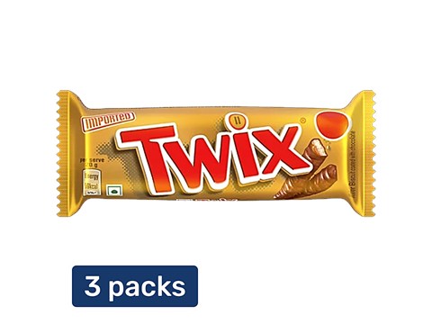 Twix Caramel Chocolate Bar, 3x50 g