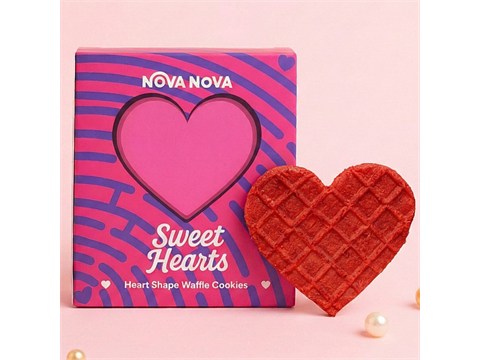 Nova Nova  Valentine Sweet Hearts Heart-Shaped Waffle Cookies, 33 g