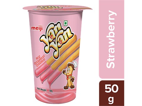 Yan Yan  Dip Stick Snack - Fruity Strawberry Cream, 50 g