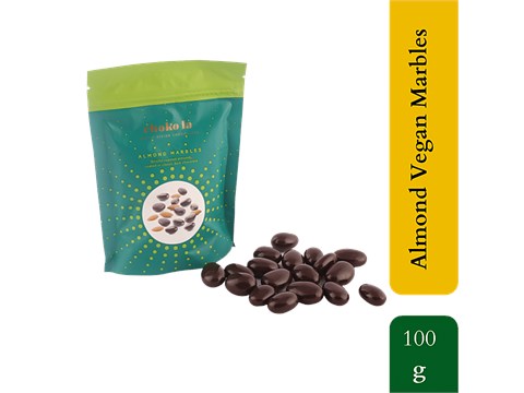Choko La Almond Vegan Marbles - Coated In Classic Dark Chocolate, 100 g