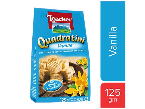 Loacker Quadratini Wafer Cookies - Vanilla, 125 g