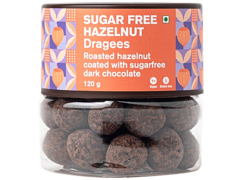 Entisi  Sugar Free Hazelnut Dragees - Dark Chocolate Coated, 120 g
