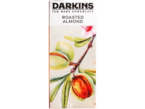 Darkins 70% Artisanal Dark Chocolate With Roasted Almonds, 50 g