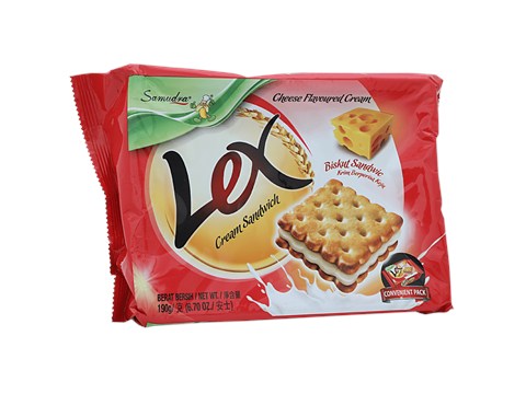 Samudra Lex Cream Sandwich Biscuits - Cheese Flavour, 190 g
