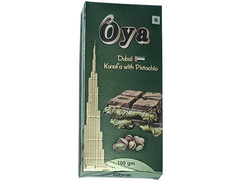 Oya Dubai Kunafa With Pistachio Chocolate Bar, 100 g