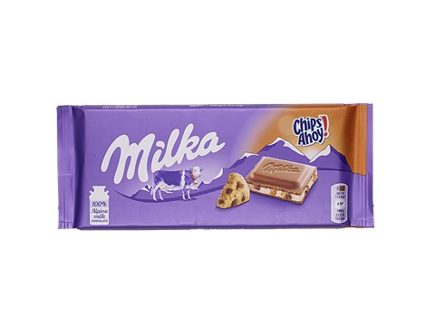 Milka Chips Ahoy Chocolate Bar - Rich Flavour, Superior Taste, 100 g