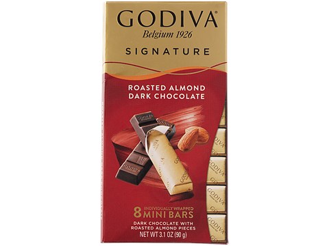 Godiva Roasted Almonds Dark Chocolate Bar - Rich Flavour, Superior Taste, 90 g