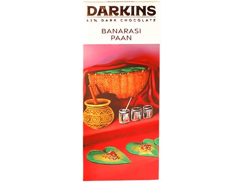 Darkins Artisanal Dark Chocolate - With Banarasi Paan, Vegan & Gluten-Free, 50 g