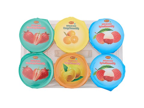 Inaco Nata De Coco Jelly - Lychee, Mango, Strawberry, Orange, 510 g